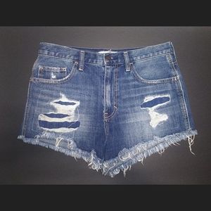 Hollister Medium Wash Distressed Cutoff Shorts